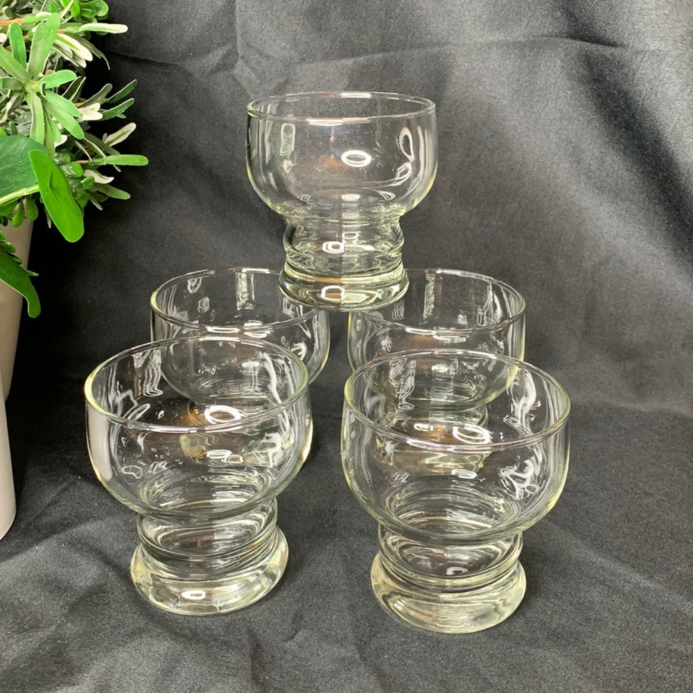 5 Vintage Federal Double Old Fashioned Whiskey Swedish Rocks Glasses